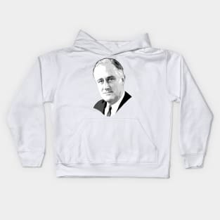 Franklin D. Roosevelt Grayscale Pop Art Kids Hoodie